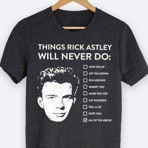 Rick Astley Printed Graphic Tee